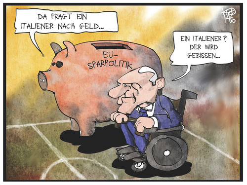 Cartoon: EU-Sparpolitik (medium) by Kostas Koufogiorgos tagged karikatur,koufogiorgos,cartoon,illustration,sparschwein,sparpolitik,schäuble,italiener,beissen,sparen,geld,wirtschaft,haushalt,europa,karikatur,koufogiorgos,cartoon,illustration,sparschwein,sparpolitik,schäuble,italiener,beissen,sparen,geld,wirtschaft,haushalt,europa