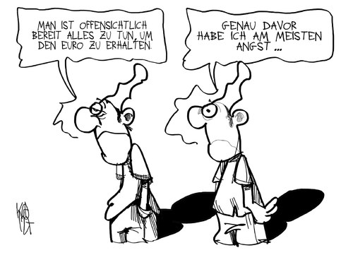 Cartoon: Euro-Rettung (medium) by Kostas Koufogiorgos tagged euro,rettung,michel,schulden,krise,ezb,draghi,karikatur,kostas,koufogiorgos