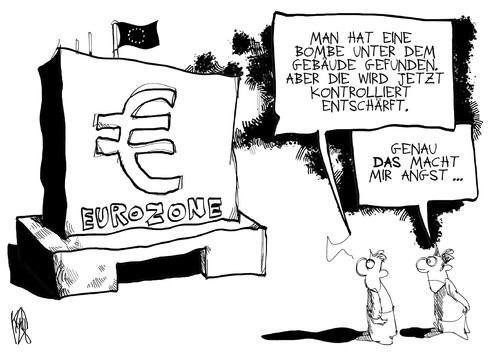 Cartoon: Explosive Euro-Zone (medium) by Kostas Koufogiorgos tagged koufogiorgos,kostas,karikatur,explosion,bombe,europa,krise,schulden,zone,euro,euro,zone,schulden,krise,europa,bombe,explosion,karikatur,kostas,koufogiorgos