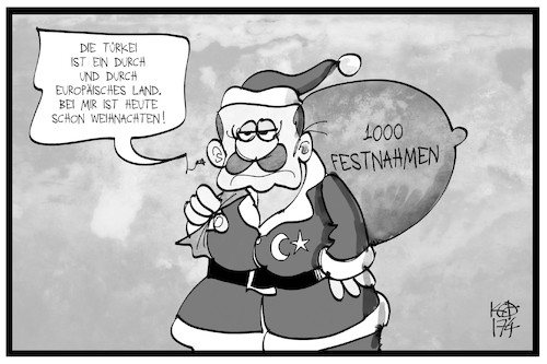 Cartoon: Europäische Türkei (medium) by Kostas Koufogiorgos tagged karikatur,koufogiorgos,illustration,cartoon,erdogan,tuerkei,eu,christlich,weihnachten,weihnachtsmann,verhaftung,beitritt,karikatur,koufogiorgos,illustration,cartoon,erdogan,tuerkei,eu,christlich,weihnachten,weihnachtsmann,verhaftung,beitritt