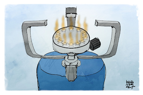 Cartoon: Europäischer Gas-Sparplan (medium) by Kostas Koufogiorgos tagged karikatur,koufogiorgos,eu,europa,gas,sparpflan,gasnotstand,gasflasche,energie,karikatur,koufogiorgos,eu,europa,gas,sparpflan,gasnotstand,gasflasche,energie