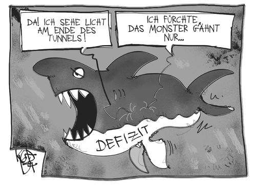 Cartoon: Europas Defizit (medium) by Kostas Koufogiorgos tagged europa,defizit,schulden,hai,eu,euro,zone,wirtschaft,karikatur,koufogiorgos,europa,defizit,schulden,hai,eu,euro,zone,wirtschaft,karikatur,koufogiorgos