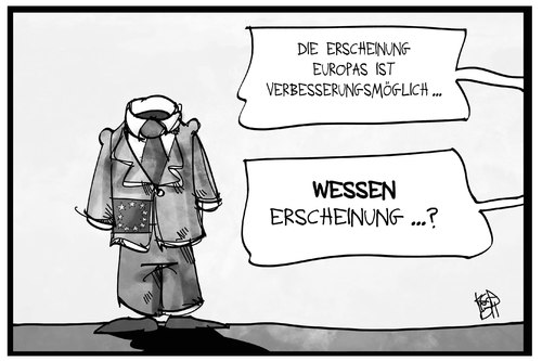 Cartoon: Europas Erscheinung (medium) by Kostas Koufogiorgos tagged karikatur,koufogiorgos,illustration,cartoon,europa,erscheinung,aussehen,politik,karikatur,koufogiorgos,illustration,cartoon,europa,erscheinung,aussehen,politik