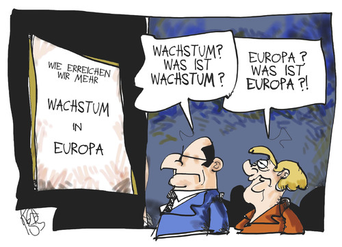 Cartoon: Europas Wirtschaft (medium) by Kostas Koufogiorgos tagged merkel,hollande,wachstum,europa,wirtschaft,paris,frankreich,deutschland,karikatur,koufogiorgos,merkel,hollande,wachstum,europa,wirtschaft,paris,frankreich,deutschland,karikatur,koufogiorgos