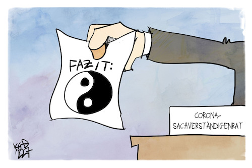 Cartoon: Evaluierung (medium) by Kostas Koufogiorgos tagged karikatur,koufogiorgos,evaluierung,corona,expertenkommission,yin,yang,fazit,pandemie,karikatur,koufogiorgos,evaluierung,corona,expertenkommission,yin,yang,fazit,pandemie