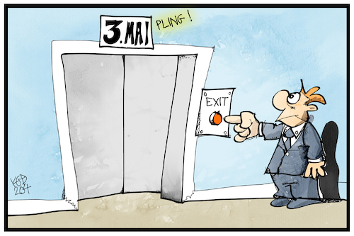 Cartoon: Exit am 3. Mai (medium) by Kostas Koufogiorgos tagged karikatur,koufogiorgos,illustration,cartoon,kontaktsperre,lockerungen,corona,virus,pandemie,krise,bürger,beschränkungen,karikatur,koufogiorgos,illustration,cartoon,kontaktsperre,lockerungen,corona,virus,pandemie,krise,bürger,beschränkungen