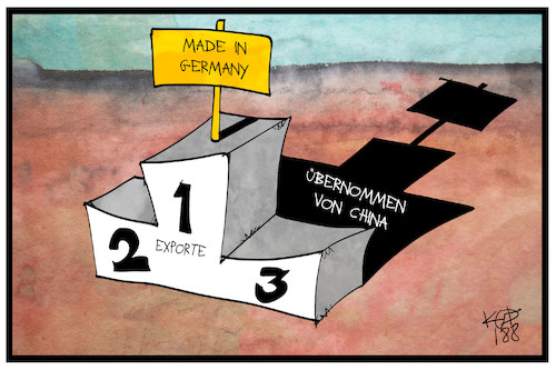 Cartoon: Exportüberschuss (medium) by Kostas Koufogiorgos tagged karikatur,koufogiorgos,illustration,cartoon,export,überschuss,wirtschaft,ifo,china,deutschland,sieger,siegerpodest,produktivität,karikatur,koufogiorgos,illustration,cartoon,export,überschuss,wirtschaft,ifo,china,deutschland,sieger,siegerpodest,produktivität