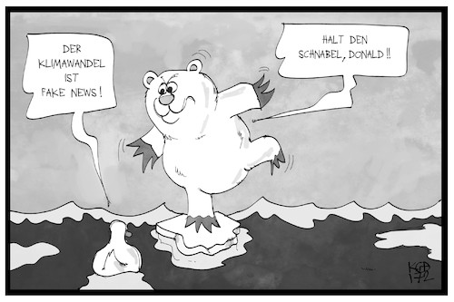 Cartoon: Fake Klimawandel (medium) by Kostas Koufogiorgos tagged karikatur,koufogiorgos,illustration,cartoon,umwelt,eis,pol,nordpol,südpol,arktis,antarktis,eisbär,tier,schmelze,klimawandel,erderwärmung,trump,donald,wasser,fake,news,karikatur,koufogiorgos,illustration,cartoon,umwelt,eis,pol,nordpol,südpol,arktis,antarktis,eisbär,tier,schmelze,klimawandel,erderwärmung,trump,donald,wasser,fake,news