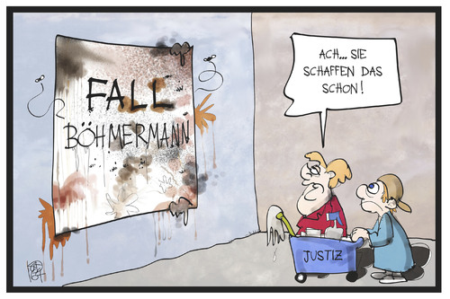 Cartoon: Fall Böhmermann (medium) by Kostas Koufogiorgos tagged karikatur,koufogiorgos,illustration,cartoon,justiz,boehmermann,fall,causa,merkel,putzfrau,gericht,karikatur,koufogiorgos,illustration,cartoon,justiz,boehmermann,fall,causa,merkel,putzfrau,gericht