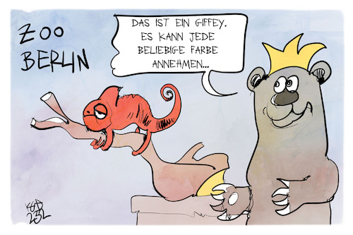 Cartoon: Farbenwechsel in Berlin (medium) by Kostas Koufogiorgos tagged karikatur,koufogiorgos,giffey,cdu,spd,berlin,zoo,farbe,karikatur,koufogiorgos,giffey,cdu,spd,berlin,zoo,farbe