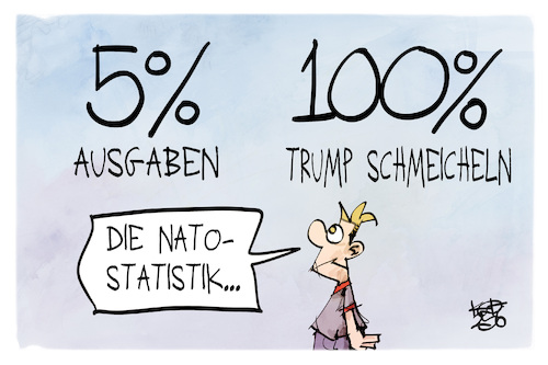 Cartoon: Fazit des NATO-Gipfels (medium) by Kostas Koufogiorgos tagged karikatur,koufogiorgos,nato,trump,ausgaben,gipfel,karikatur,koufogiorgos,nato,trump,ausgaben,gipfel