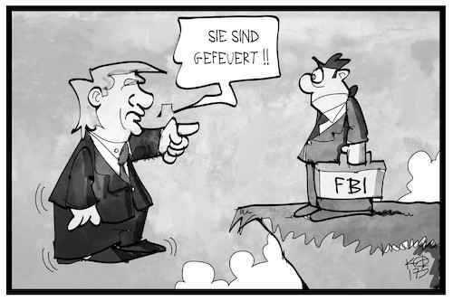 Cartoon: FBI (medium) by Kostas Koufogiorgos tagged karikatur,koufogiorgos,illustration,cartoon,fbi,trump,usa,entlassung,abgrund,gefeuert,karikatur,koufogiorgos,illustration,cartoon,fbi,trump,usa,entlassung,abgrund,gefeuert