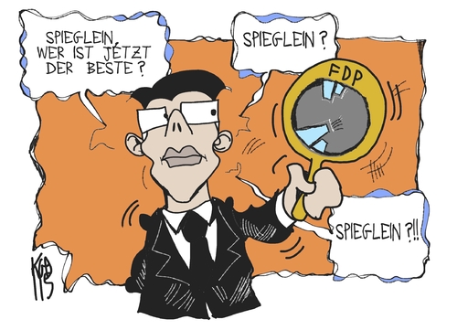 Cartoon: FDP (medium) by Kostas Koufogiorgos tagged rösler,vorsitzender,vorsitz,chef,spiegel,umfrage,krise,rostock,parteitag