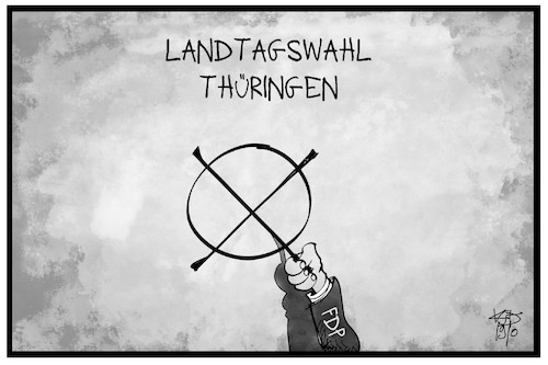 Cartoon: FDP Thüringen (medium) by Kostas Koufogiorgos tagged karikatur,koufogiorgos,illustration,cartoon,fdp,thueringen,stimme,landtagswahl,kreuz,demokratie,karikatur,koufogiorgos,illustration,cartoon,fdp,thueringen,stimme,landtagswahl,kreuz,demokratie