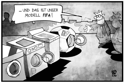 Cartoon: FIFA-Geldwäsche (medium) by Kostas Koufogiorgos tagged karikatur,koufogiorgos,illustration,cartoon,fifa,fussball,sport,weltverband,waschmaschine,geldwäsche,korruption,betrug,geld,karikatur,koufogiorgos,illustration,cartoon,fifa,fussball,sport,weltverband,waschmaschine,geldwäsche,korruption,betrug,geld