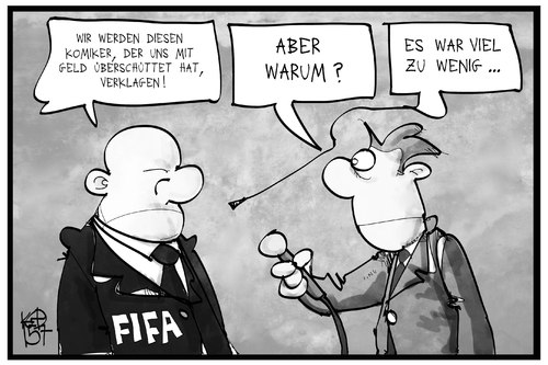 Cartoon: FIFA (medium) by Kostas Koufogiorgos tagged karikatur,koufogiorgos,illustration,cartoon,fifa,komiker,geld,banknoten,fussball,verband,blatter,korruption,medien,journalist,reporter,sport,karikatur,koufogiorgos,illustration,cartoon,fifa,komiker,geld,banknoten,fussball,verband,blatter,korruption,medien,journalist,reporter,sport