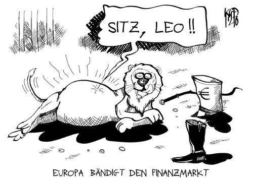 Cartoon: Finanzmarktkontrolle (medium) by Kostas Koufogiorgos tagged europa,euro,finanzmarkt,geld,krise,löwe,dompteur,bändigung,dressur,zirkus,wirtschaft,kontrolle,leo,karikatur,kostas,koufogiorgos,europa,euro,finanzmarkt,geld,krise,löwe,dompteur,bändigung,dressur,zirkus,wirtschaft,kontrolle,leo,karikatur,kostas,koufogiorgos