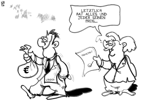 Cartoon: Fiskalpakt (medium) by Kostas Koufogiorgos tagged länder,bund,bestechung,geld,fiskalpakt,karikatur,bundesrat,merkel,koufogiorgos,kostas,bund,länder,fiskalpakt,geld,bestechung,merkel,bundesrat