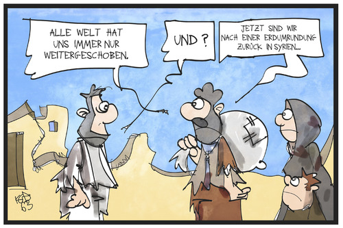 Flüchtlinge schieben Flüchtlinge schieben