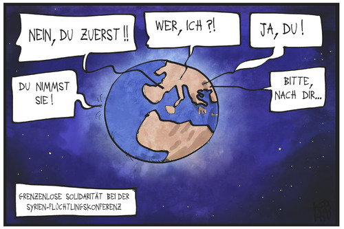 Cartoon: Flüchtlingskonferenz (medium) by Kostas Koufogiorgos tagged karikatur,koufogiorgos,illustration,cartoon,flüchtlinge,hilfe,konferenz,syrien,welt,erde,verantwortung,bürgerkrieg,politik,konflikt,karikatur,koufogiorgos,illustration,cartoon,flüchtlinge,hilfe,konferenz,syrien,welt,erde,verantwortung,bürgerkrieg,politik,konflikt