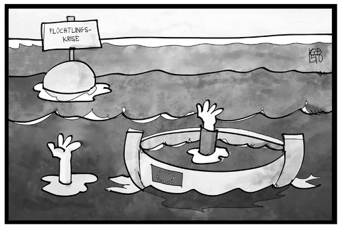 Cartoon: Flüchtlingskrise (medium) by Kostas Koufogiorgos tagged karikatur,koufogiorgos,illustration,cartoon,flüchtlingskrise,eu,europa,flüchtling,ertrinken,meer,boot,seenot,rettung,karikatur,koufogiorgos,illustration,cartoon,flüchtlingskrise,eu,europa,flüchtling,ertrinken,meer,boot,seenot,rettung