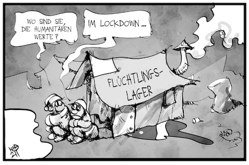 Cartoon: Flüchtlingspolitik (medium) by Kostas Koufogiorgos tagged karikatur,koufogiorgos,illustration,cartoon,eu,europa,fluechtlinge,fluechtlingslager,werte,ideale,lockdown,karikatur,koufogiorgos,illustration,cartoon,eu,europa,fluechtlinge,fluechtlingslager,werte,ideale,lockdown