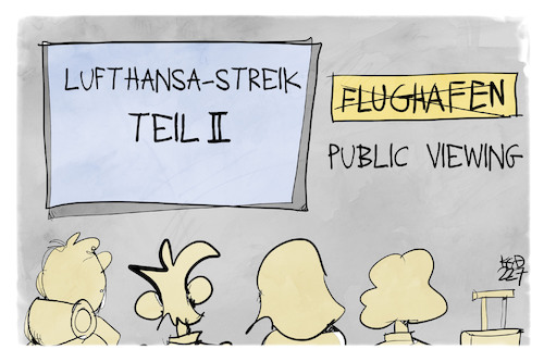 Cartoon: Flughafenchaos Teil II (medium) by Kostas Koufogiorgos tagged karikatur,koufogiorgos,lufthansa,streik,piloten,warnstreik,public,viewing,flughafen,passagier,karikatur,koufogiorgos,lufthansa,streik,piloten,warnstreik,public,viewing,flughafen,passagier