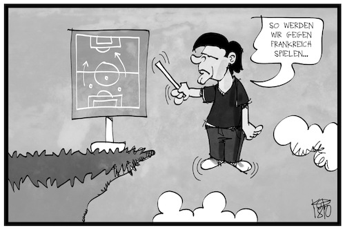 Cartoon: FRAGER (medium) by Kostas Koufogiorgos tagged karikatur,koufogiorgos,illustration,cartoon,frager,frankreich,deutschland,fussball,mannschaft,löw,trainer,coach,bundestrainer,sport,karikatur,koufogiorgos,illustration,cartoon,frager,frankreich,deutschland,fussball,mannschaft,löw,trainer,coach,bundestrainer,sport