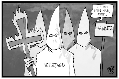 Cartoon: Fremdenfeindlichkeit (medium) by Kostas Koufogiorgos tagged karikatur,koufogiorgos,illustration,cartoon,kkk,ausländer,chemnitz,demonstration,rechtsextremismus,neonazi,karikatur,koufogiorgos,illustration,cartoon,kkk,ausländer,chemnitz,demonstration,rechtsextremismus,neonazi