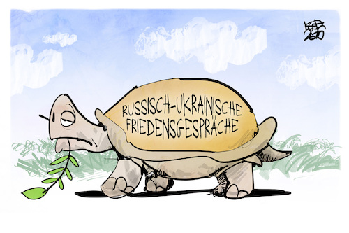 Cartoon: Friedensgespräche (medium) by Kostas Koufogiorgos tagged karikatur,koufogiorgos,russland,ukraine,schildkröte,friedensgespräch,langsamkeit,karikatur,koufogiorgos,russland,ukraine,schildkröte,friedensgespräch,langsamkeit