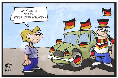 Cartoon: Fussball-EM (medium) by Kostas Koufogiorgos tagged karikatur,koufogiorgos,illustration,cartoon,fussball,em,europameisterschaft,fan,deutschland,nationalmannschaft,dfb,auto,flagge,fahne,nationalstolz,symbol,schwarz,rot,gold,sport,karikatur,koufogiorgos,illustration,cartoon,fussball,em,europameisterschaft,fan,deutschland,nationalmannschaft,dfb,auto,flagge,fahne,nationalstolz,symbol,schwarz,rot,gold,sport