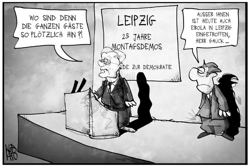 Gauck und Ebola in Leipzig Gauck und Ebola in Leipzig