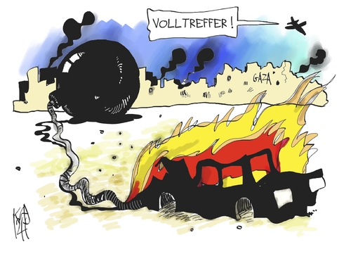 Cartoon: Gaza (medium) by Kostas Koufogiorgos tagged israel,gaza,hamas,bombe,angriff,krieg,karikatur,kostas,koufogiorgos,israel,gaza,hamas,bombe,angriff,krieg,karikatur,kostas,koufogiorgos