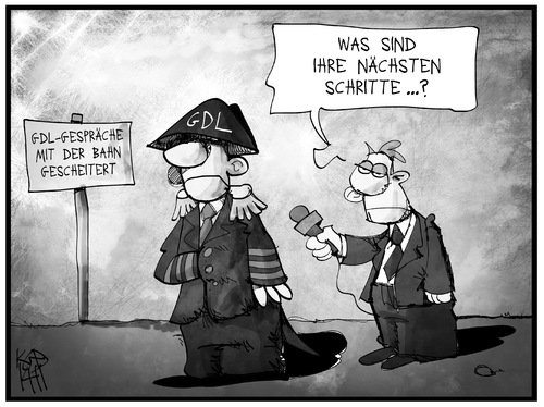 Cartoon: GDL (medium) by Kostas Koufogiorgos tagged karikatur,koufogiorgos,illustration,cartoon,streik,gdl,napoleon,reporter,presse,medien,gewerkschaft,lokführer,bahn,strategie,politik,karikatur,koufogiorgos,illustration,cartoon,streik,gdl,napoleon,reporter,presse,medien,gewerkschaft,lokführer,bahn,strategie,politik