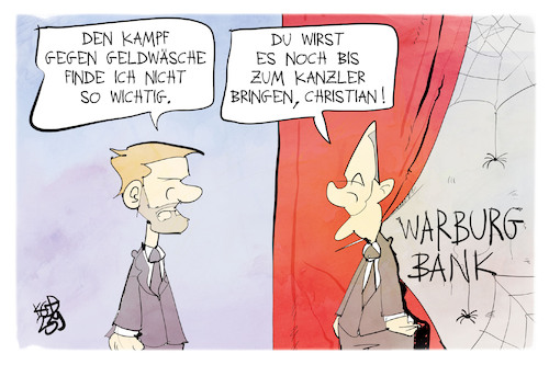 Cartoon: Geldwäsche (medium) by Kostas Koufogiorgos tagged karikatur,koufogiorgos,geldwäsche,lindner,scholz,warburg,geld,kanzler,karikatur,koufogiorgos,geldwäsche,lindner,scholz,warburg,geld,kanzler