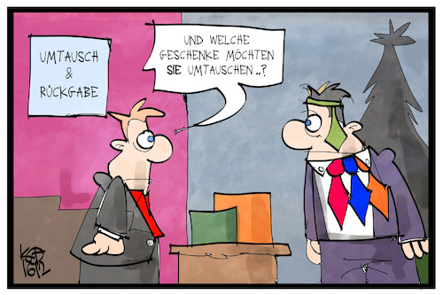 Cartoon: Geschenke umtauschen (medium) by Kostas Koufogiorgos tagged karikatur,koufogiorgos,illustration,cartoon,geschenke,weihnachten,umtausch,rückgabe,krawatte,kunde,verkäufer,einzelhandel,konsum,wirtschaft,karikatur,koufogiorgos,illustration,cartoon,geschenke,weihnachten,umtausch,rückgabe,krawatte,kunde,verkäufer,einzelhandel,konsum,wirtschaft