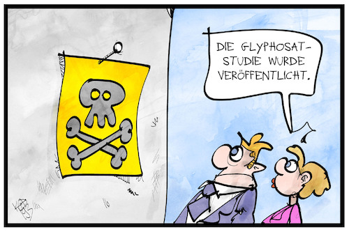 Cartoon: Glyphosat (medium) by Kostas Koufogiorgos tagged karikatur,koufogiorgos,illustration,cartoon,glyphosat,gift,studie,veröffentlichung,eu,vorschrift,urteil,monsanto,bayer,karikatur,koufogiorgos,illustration,cartoon,glyphosat,gift,studie,veröffentlichung,eu,vorschrift,urteil,monsanto,bayer