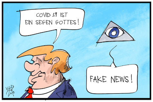 Cartoon: Gottes Segen (medium) by Kostas Koufogiorgos tagged karikatur,koufogiorgos,illustration,cartoon,trump,gott,segen,dreifaltigkeit,fake,news,corona,covid,karikatur,koufogiorgos,illustration,cartoon,trump,gott,segen,dreifaltigkeit,fake,news,corona,covid