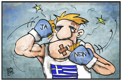 Cartoon: Greferendum (medium) by Kostas Koufogiorgos tagged karikatur,koufogiorgos,illustration,cartoon,greferendum,referendum,ja,nein,boxer,schlag,wahl,entscheidung,demokratie,schuldenkrise,politik,karikatur,koufogiorgos,illustration,cartoon,greferendum,referendum,ja,nein,boxer,schlag,wahl,entscheidung,demokratie,schuldenkrise,politik