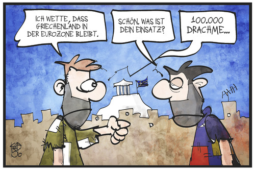 Cartoon: GREXIT (medium) by Kostas Koufogiorgos tagged grexit,grexit