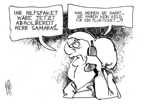 Cartoon: Hilfspaket für Griechenland (medium) by Kostas Koufogiorgos tagged koufogiorgos,kostas,karikatur,krise,schulden,euro,europa,ticket,kredit,geld,hilfe,samaras,merkel,griechenland,bundestag,bundestag,griechenland,merkel,samaras,hilfe,geld,kredit,ticket,europa,euro,schulden,krise,karikatur,kostas,koufogiorgos