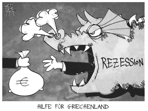 Cartoon: Griechenland-Hilfen (medium) by Kostas Koufogiorgos tagged karikatur,koufogiorgos,cartoon,illustration,griechenland,hilfe,troika,eu,europa,rettungspaket,drache,rezession,wirtschaft,geld,kredit,geldsack,euro,ezb,iwf,karikatur,koufogiorgos,cartoon,illustration,griechenland,hilfe,troika,eu,europa,rettungspaket,drache,rezession,wirtschaft,geld,kredit,geldsack,euro,ezb,iwf