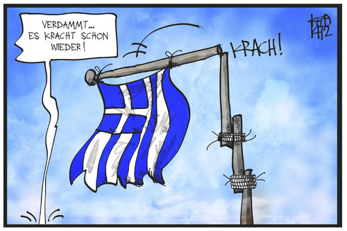 Cartoon: Griechenland (medium) by Kostas Koufogiorgos tagged karikatur,koufogiorgos,illustration,cartoon,griechenland,fahne,flagge,crash,krise,wirtschaft,nation,politik,fahnenmast,fahnenstange,karikatur,koufogiorgos,illustration,cartoon,griechenland,fahne,flagge,crash,krise,wirtschaft,nation,politik,fahnenmast,fahnenstange