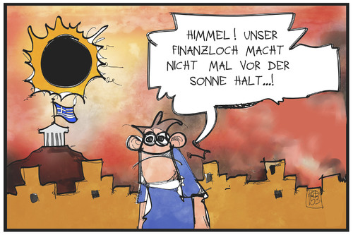 Cartoon: Griechenlands Finanzloch (medium) by Kostas Koufogiorgos tagged karikatur,koufogiorgos,illustration,cartoon,sofi,sonnenfinsternis,finanzloch,verdunkelung,griechenland,sonne,schatten,wirtschaft,politik,akropolis,athen,schulden,krise,karikatur,koufogiorgos,illustration,cartoon,sofi,sonnenfinsternis,finanzloch,verdunkelung,griechenland,sonne,schatten,wirtschaft,politik,akropolis,athen,schulden,krise