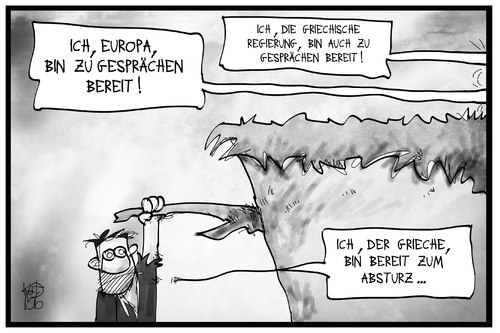 Cartoon: Griechische Hängepartie (medium) by Kostas Koufogiorgos tagged karikatur,koufogiorgos,illustration,cartoon,griechenland,absturz,europa,gläubiger,schuldenstreit,gespräche,reden,bereitschaft,kompromiss,politik,abgrund,hängepartie,karikatur,koufogiorgos,illustration,cartoon,griechenland,absturz,europa,gläubiger,schuldenstreit,gespräche,reden,bereitschaft,kompromiss,politik,abgrund,hängepartie