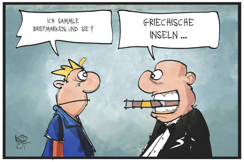 Cartoon: Griechische Inseln (medium) by Kostas Koufogiorgos tagged karikatur,koufogiorgos,illustration,cartoon,insel,griechenland,investor,reichtum,kapitalismus,privatisierung,schuldenkrise,sammeln,kaufen,briefmarken,wirtschaft,karikatur,koufogiorgos,illustration,cartoon,insel,griechenland,investor,reichtum,kapitalismus,privatisierung,schuldenkrise,sammeln,kaufen,briefmarken,wirtschaft