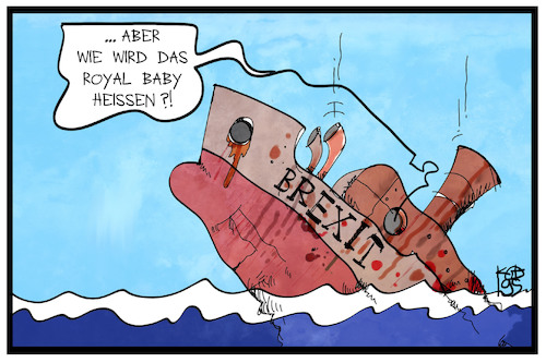 Cartoon: Großbritannien (medium) by Kostas Koufogiorgos tagged karikatur,koufogiorgos,illustration,cartoon,grossbritannien,brexit,uk,europa,royal,baby,harry,meghan,winsor,adel,königsfamilie,schiff,untergang,problem,karikatur,koufogiorgos,illustration,cartoon,grossbritannien,brexit,uk,europa,royal,baby,harry,meghan,winsor,adel,königsfamilie,schiff,untergang,problem