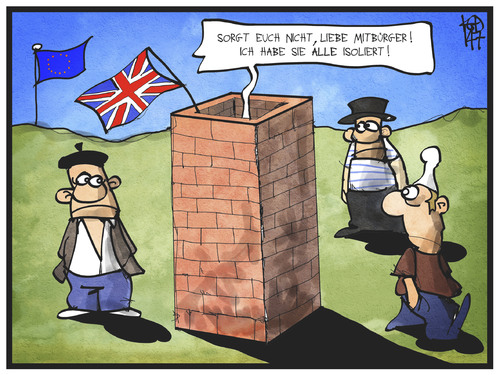 Cartoon: Großbritannien isoliert sich (medium) by Kostas Koufogiorgos tagged deutscher,michel,europa,eu,grossbritannien,cartoon,illustration,koufogiorgos,karikatur,franzose,italiener,isolation,aussenseiter,politik,karikatur,koufogiorgos,illustration,cartoon,grossbritannien,eu,europa,michel,deutscher,franzose,italiener,isolation,aussenseiter,politik