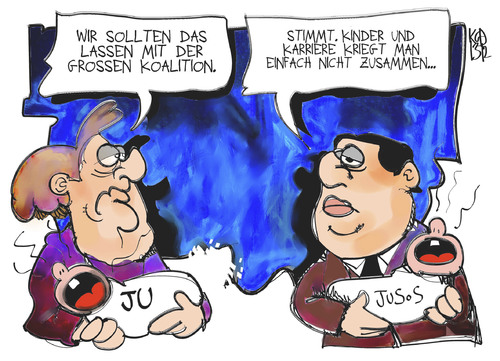 Cartoon: Große Koalition (medium) by Kostas Koufogiorgos tagged groko,merkel,gabriel,union,spd,jusos,ju,karikatur,koufogiorgos,regierung,groko,merkel,gabriel,union,spd,jusos,ju,karikatur,koufogiorgos,regierung