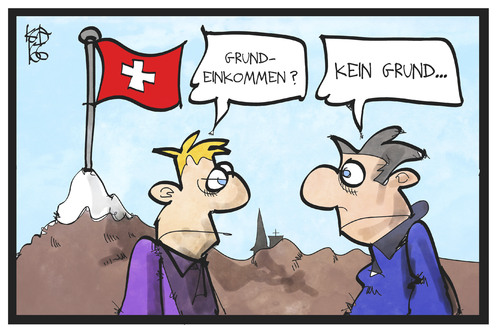 Cartoon: Grundeinkommen (medium) by Kostas Koufogiorgos tagged karikatur,koufogiorgos,illustration,cartoon,grundeinkommen,schweiz,volksentscheid,abstimmung,wahl,demokratie,karikatur,koufogiorgos,illustration,cartoon,grundeinkommen,schweiz,volksentscheid,abstimmung,wahl,demokratie